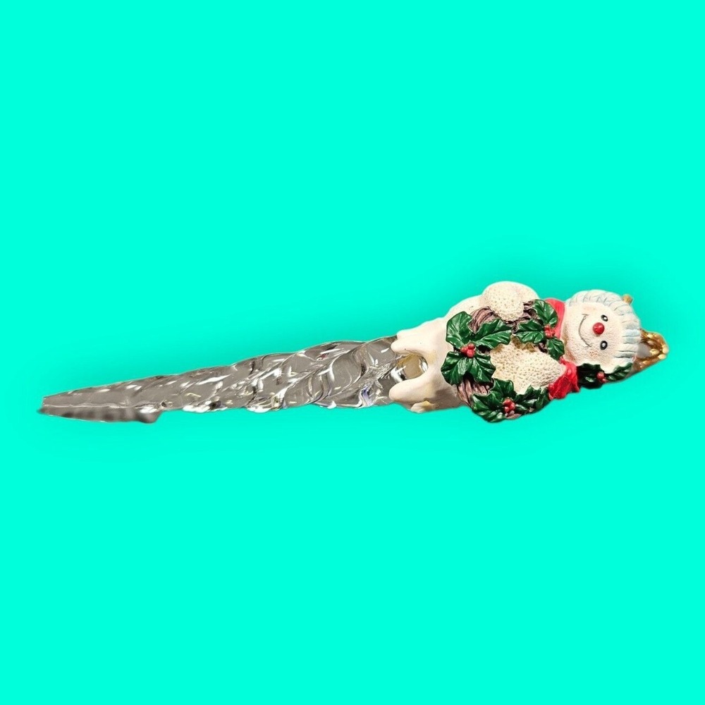 Avon Gift Collection Vtg 1995 Icicle Fun Snowman w/ Wreath‎ Christmas Ornament